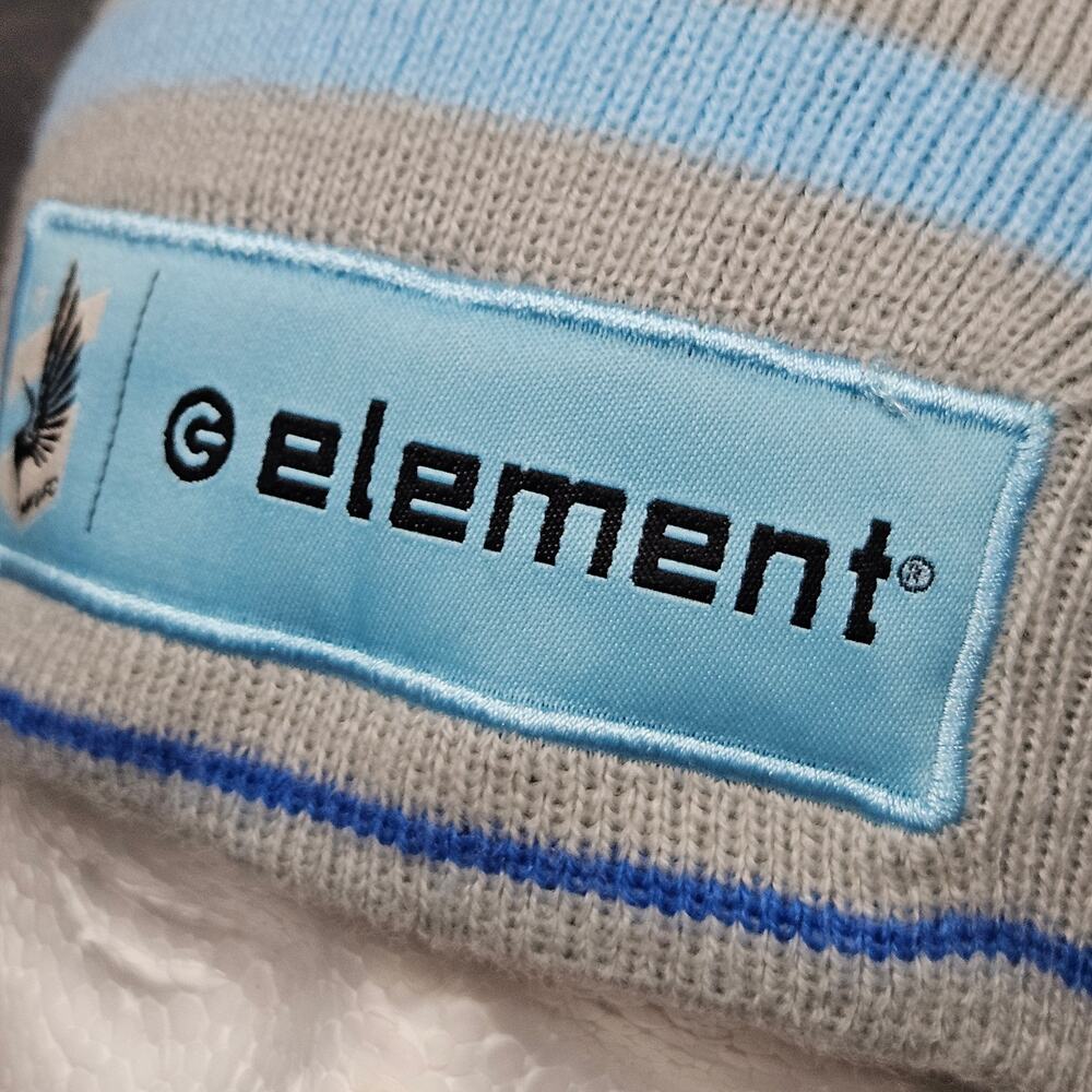 Minnesota United Loons Gray Blue Logo‎ Element Striped Knit Beanie MLS Soccer - Picture 2 of 5